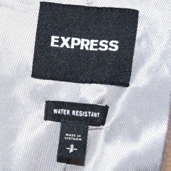 EUC Express Wool Blend Camel Coat Size S Double Breasted Water Resistant Classic - Picture 8 of 11